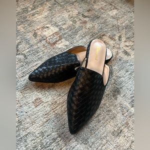 Black Pointed Toe Loafer/Mule